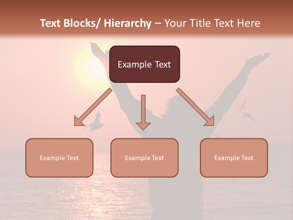 A Person Standing On A Beach With Their Arms In The Air PowerPoint Template