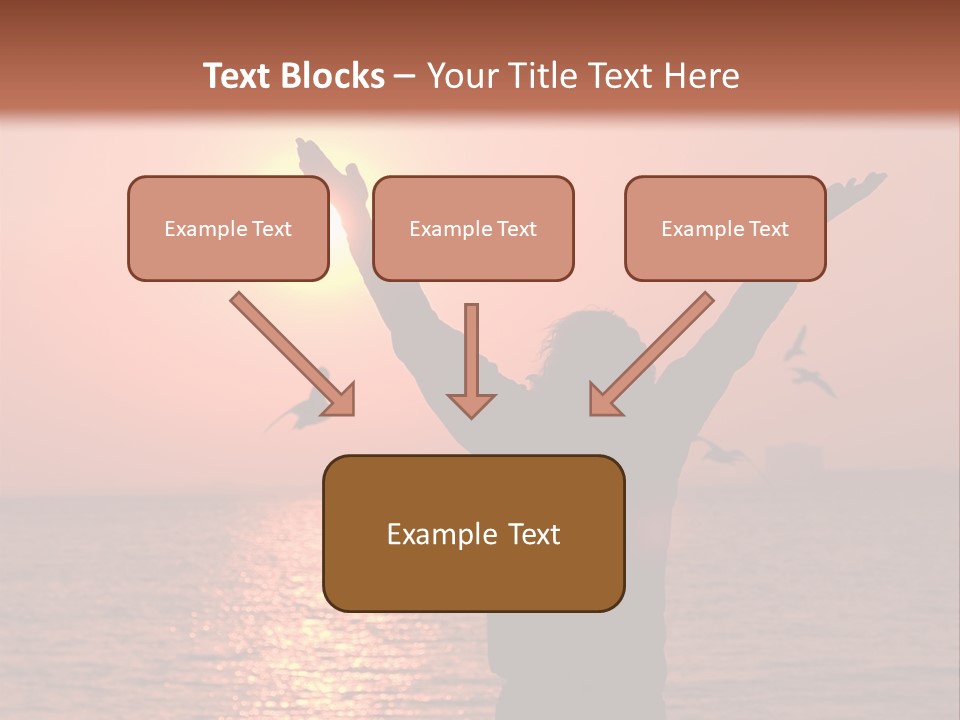 A Person Standing On A Beach With Their Arms In The Air PowerPoint Template