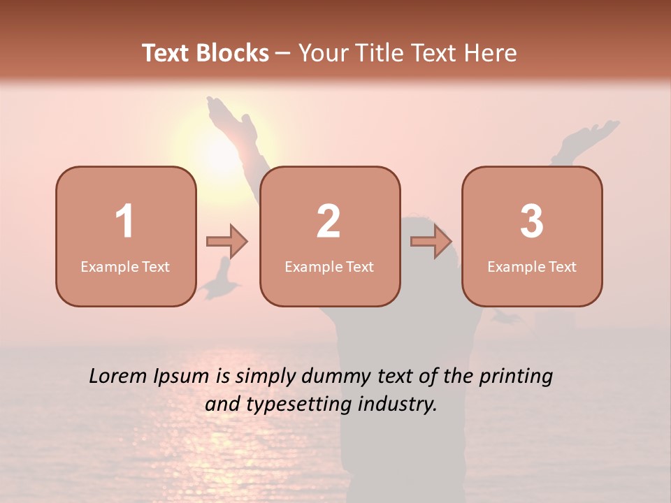 A Person Standing On A Beach With Their Arms In The Air PowerPoint Template