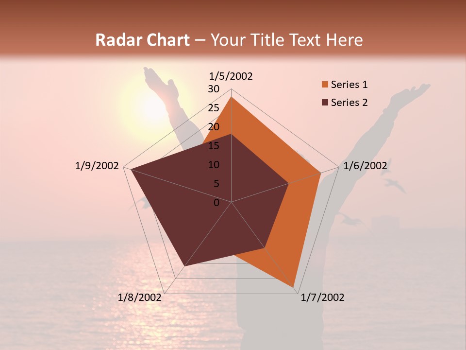 A Person Standing On A Beach With Their Arms In The Air PowerPoint Template