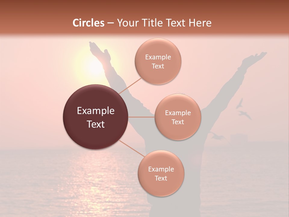 A Person Standing On A Beach With Their Arms In The Air PowerPoint Template