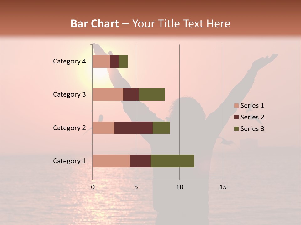 A Person Standing On A Beach With Their Arms In The Air PowerPoint Template