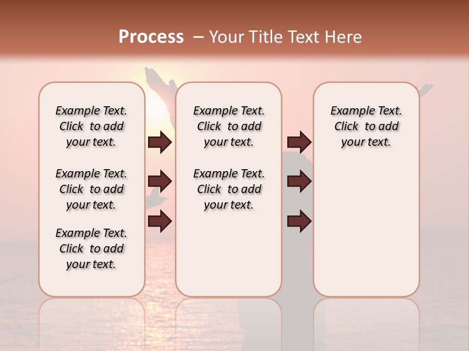 A Person Standing On A Beach With Their Arms In The Air PowerPoint Template