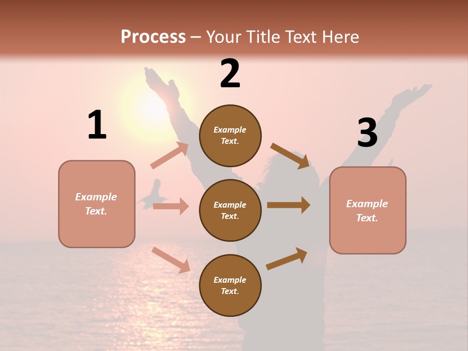 A Person Standing On A Beach With Their Arms In The Air PowerPoint Template