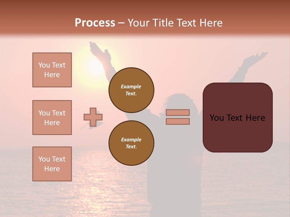 A Person Standing On A Beach With Their Arms In The Air PowerPoint Template