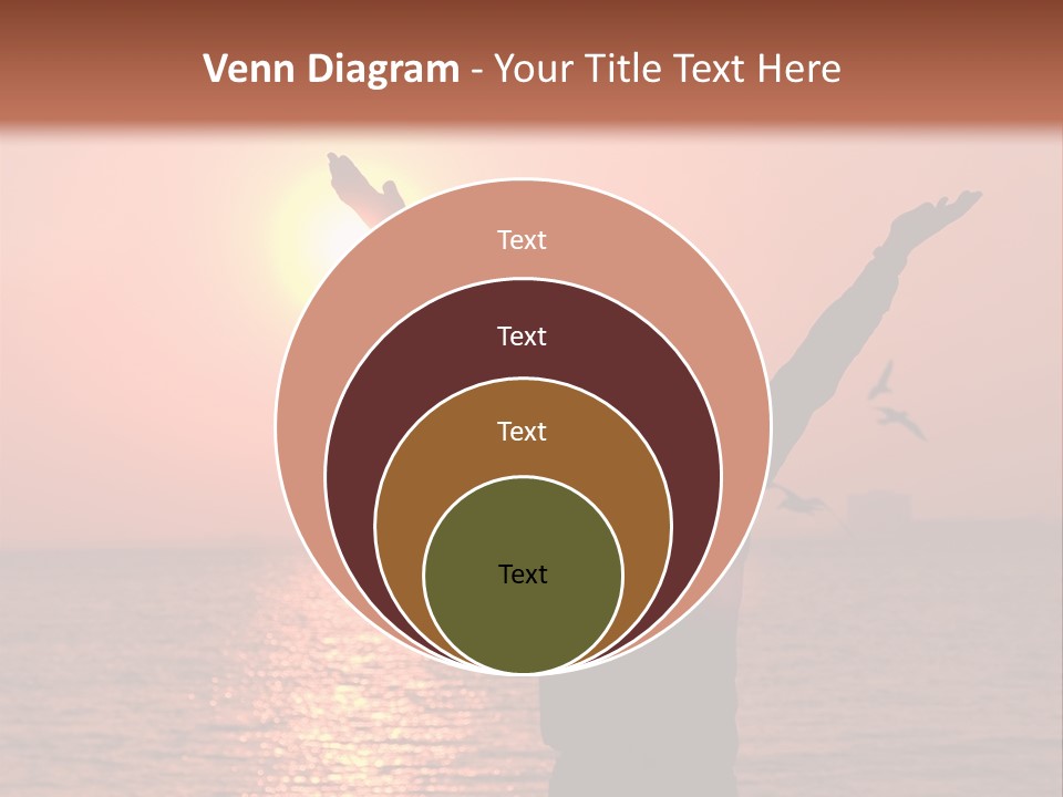 A Person Standing On A Beach With Their Arms In The Air PowerPoint Template