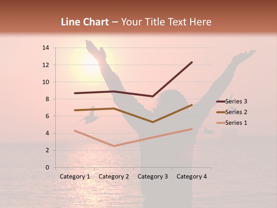 A Person Standing On A Beach With Their Arms In The Air PowerPoint Template