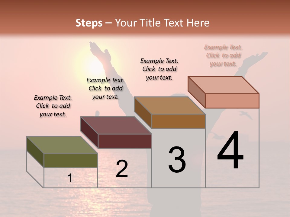 A Person Standing On A Beach With Their Arms In The Air PowerPoint Template