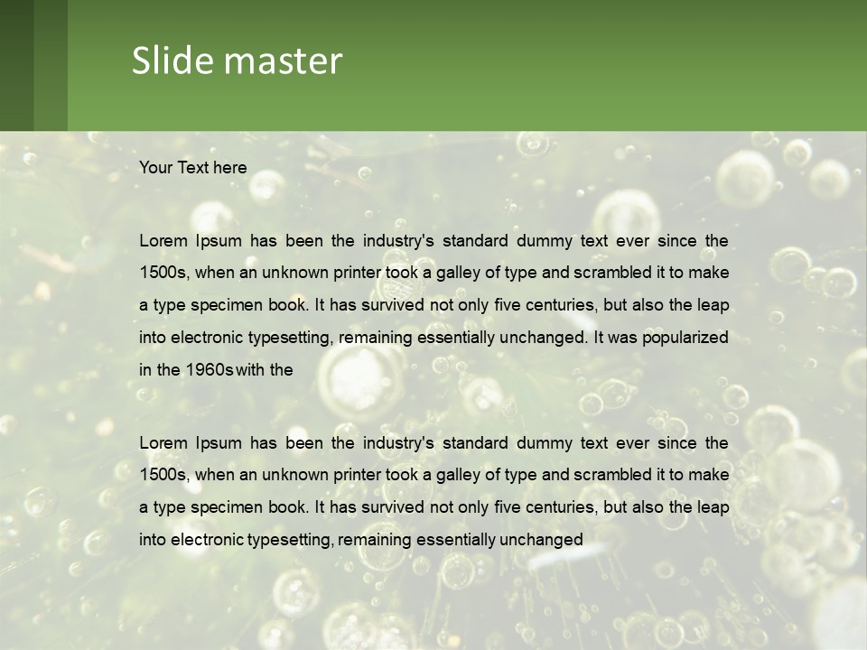 A Green Plant With Water Droplets On It PowerPoint Template