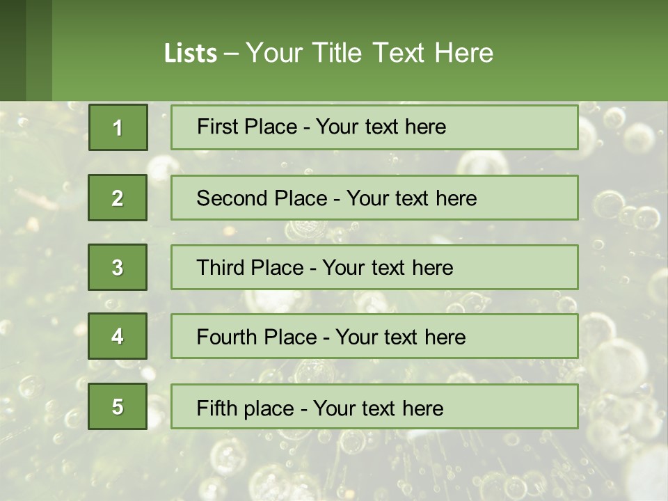 A Green Plant With Water Droplets On It PowerPoint Template