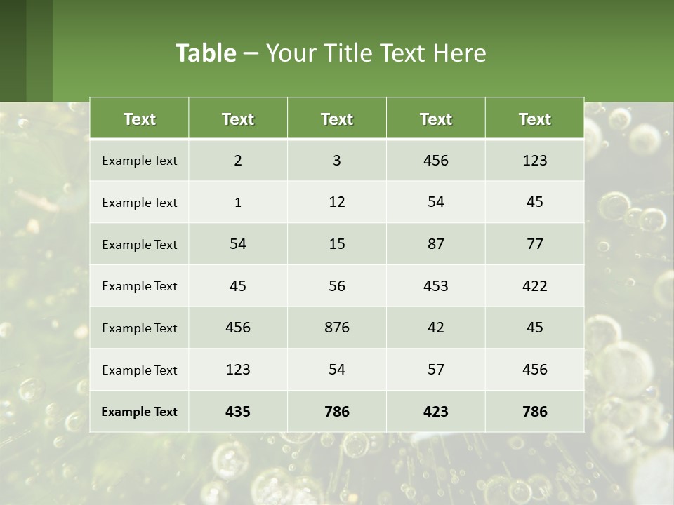 A Green Plant With Water Droplets On It PowerPoint Template