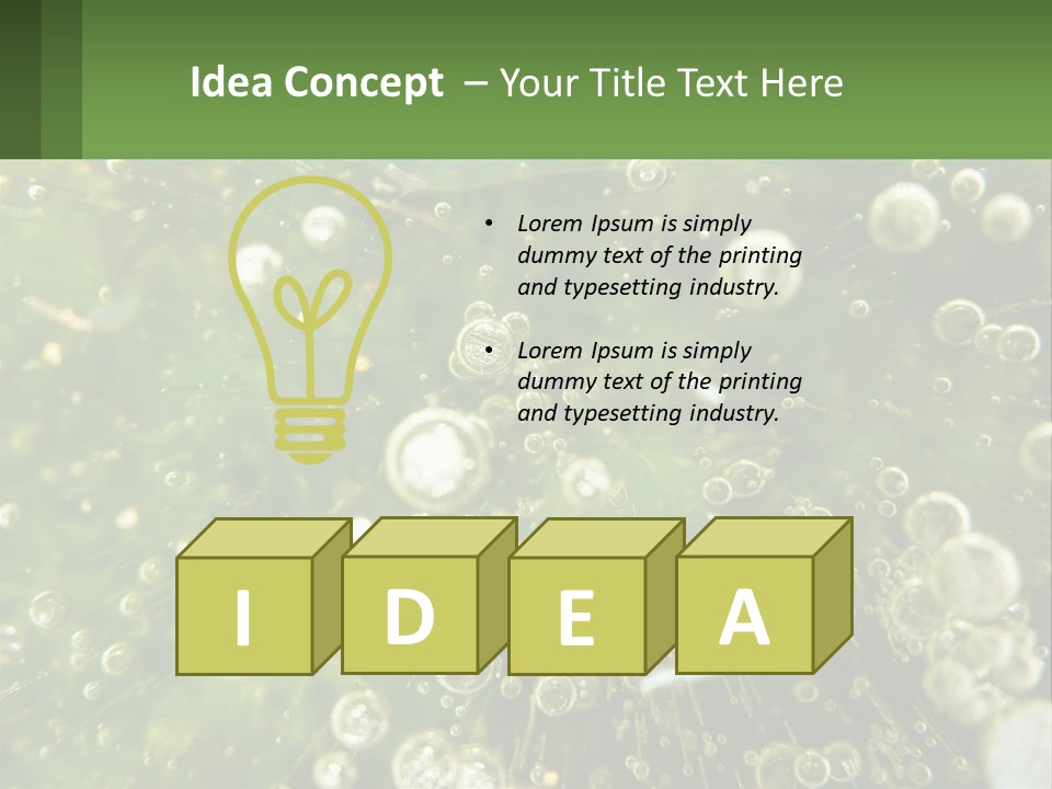 A Green Plant With Water Droplets On It PowerPoint Template