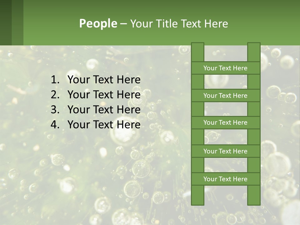 A Green Plant With Water Droplets On It PowerPoint Template