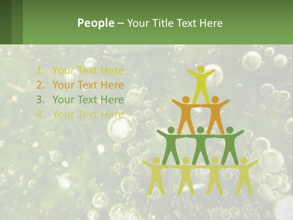 A Green Plant With Water Droplets On It PowerPoint Template