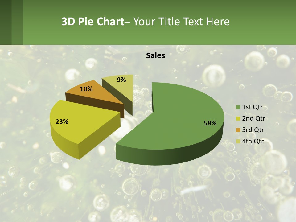 A Green Plant With Water Droplets On It PowerPoint Template