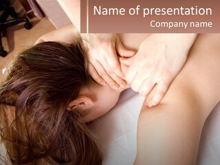 A Woman Getting A Back Massage From A Professional Massager PowerPoint Template