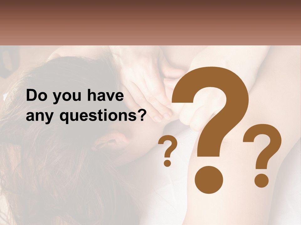 A Woman Getting A Back Massage From A Professional Massager PowerPoint Template