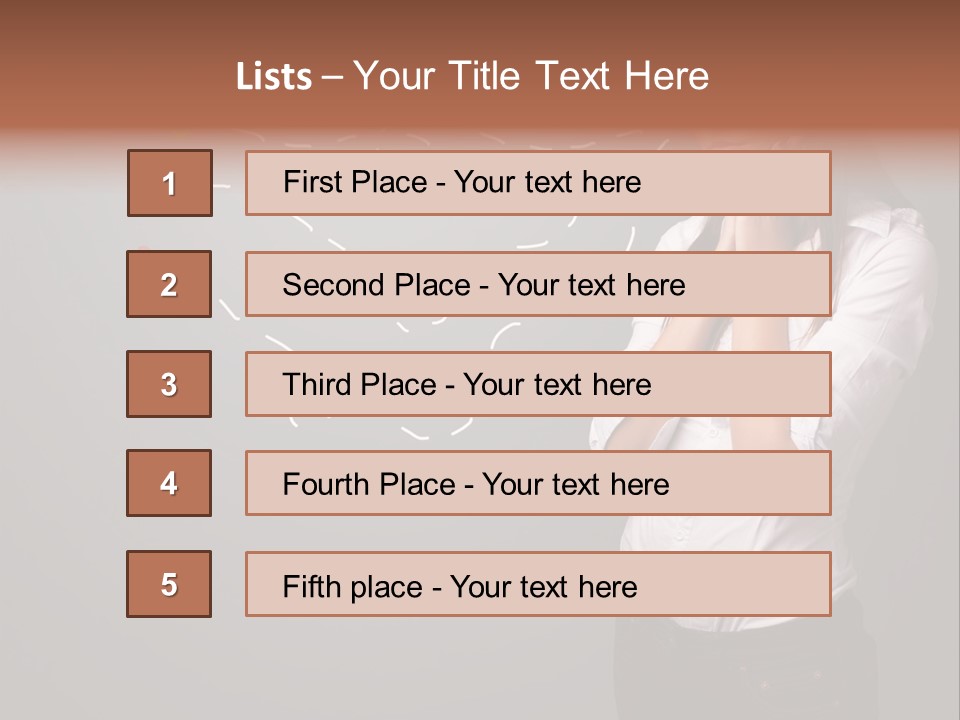 A Woman Standing In Front Of A Gray Wall With Arrows Drawn On It PowerPoint Template