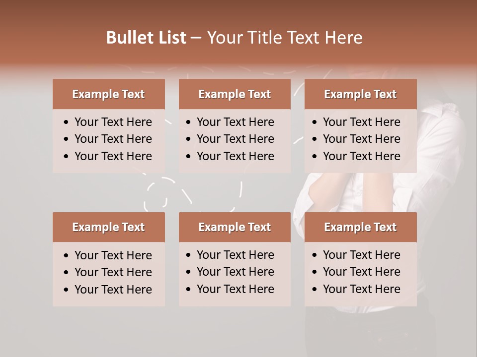 A Woman Standing In Front Of A Gray Wall With Arrows Drawn On It PowerPoint Template