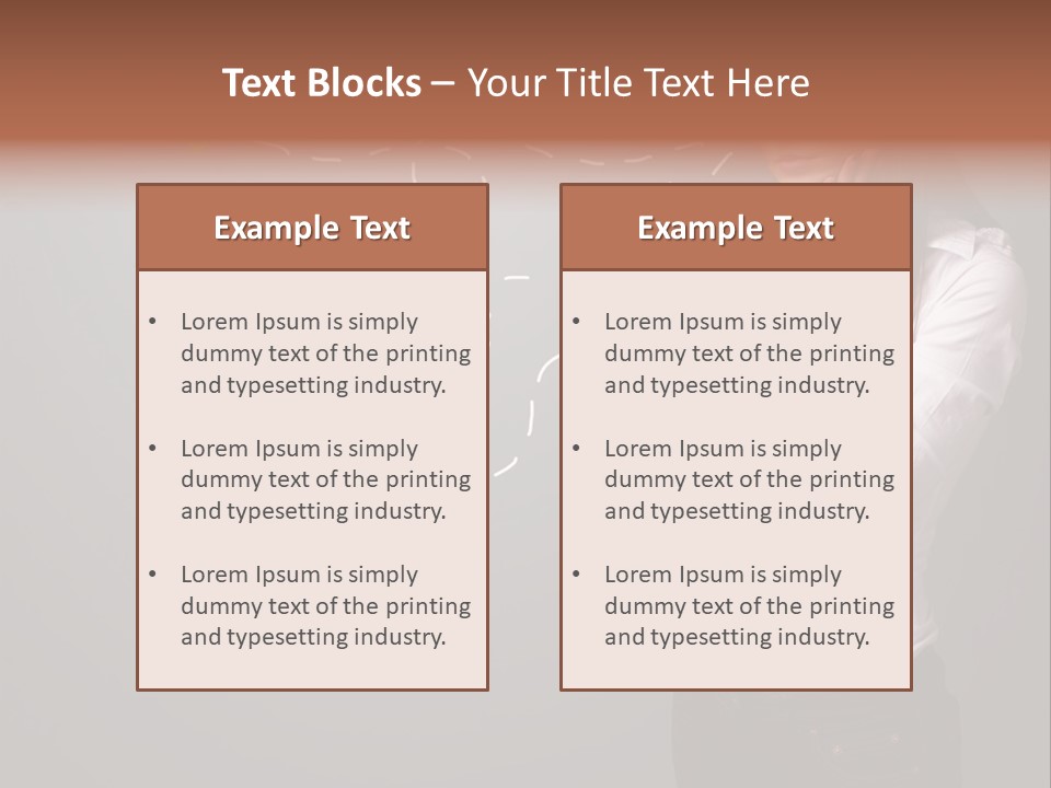 A Woman Standing In Front Of A Gray Wall With Arrows Drawn On It PowerPoint Template