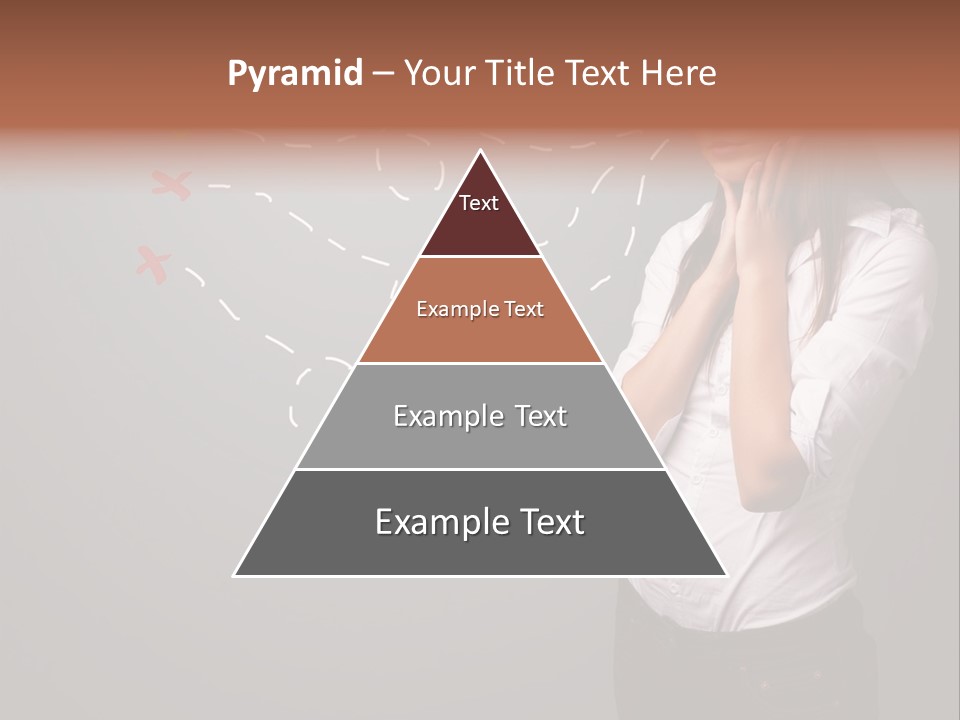 A Woman Standing In Front Of A Gray Wall With Arrows Drawn On It PowerPoint Template