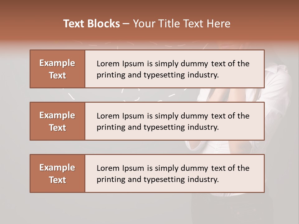 A Woman Standing In Front Of A Gray Wall With Arrows Drawn On It PowerPoint Template