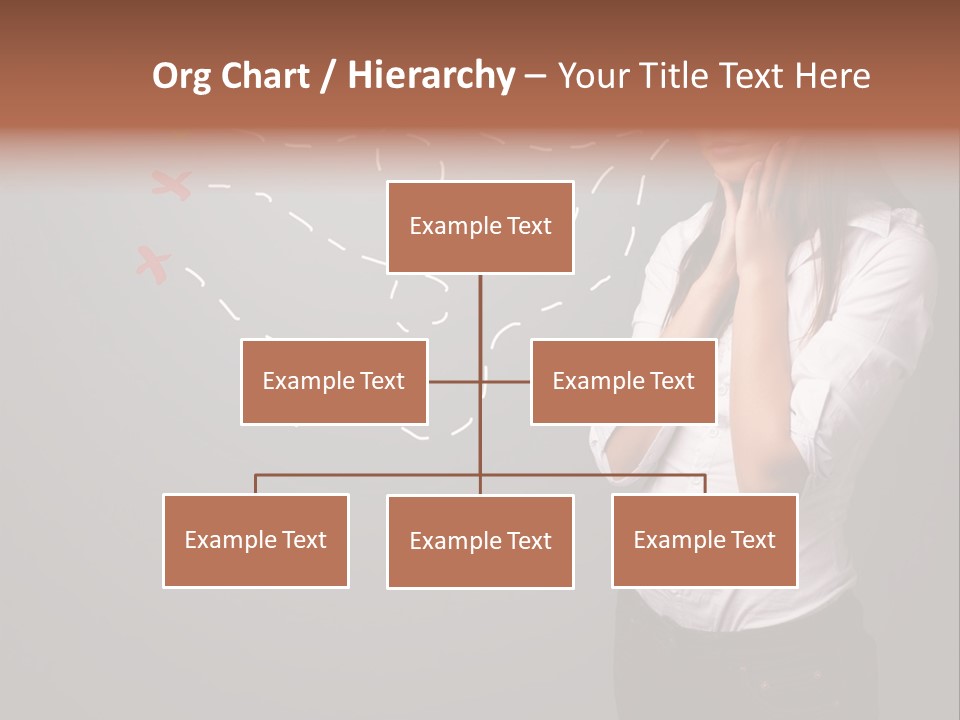 A Woman Standing In Front Of A Gray Wall With Arrows Drawn On It PowerPoint Template
