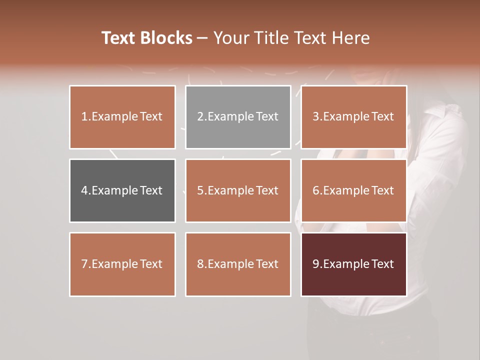 A Woman Standing In Front Of A Gray Wall With Arrows Drawn On It PowerPoint Template