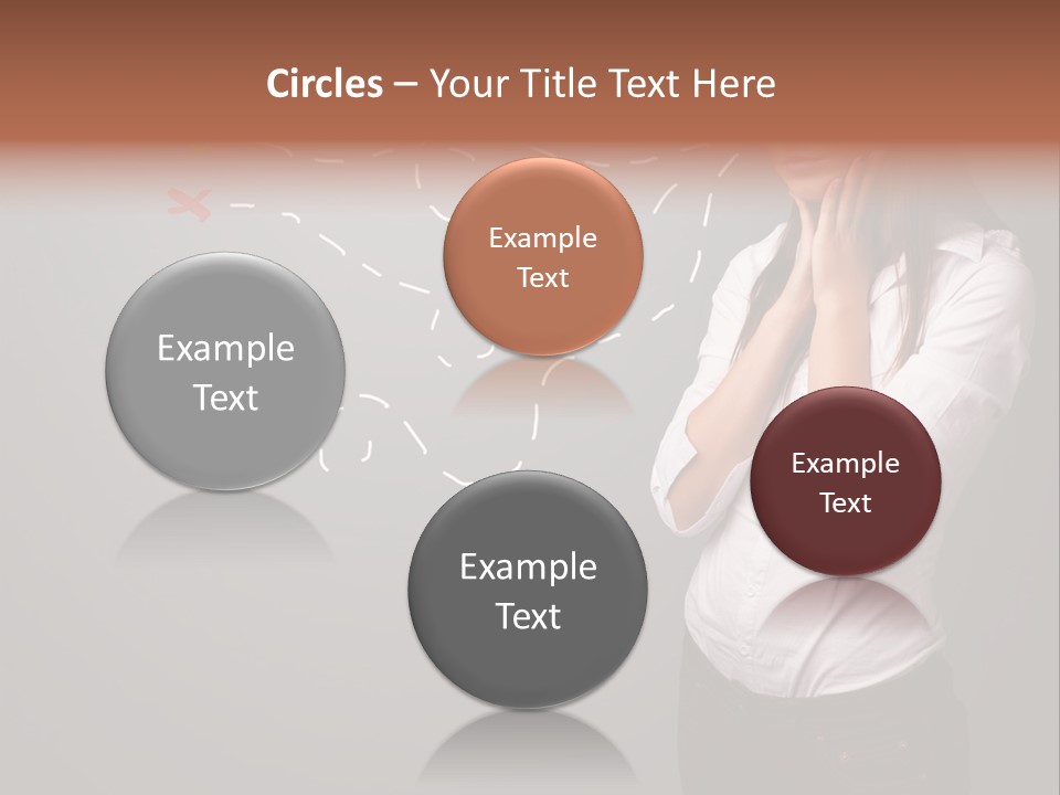 A Woman Standing In Front Of A Gray Wall With Arrows Drawn On It PowerPoint Template