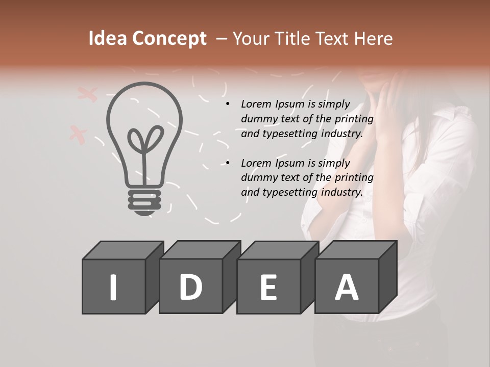 A Woman Standing In Front Of A Gray Wall With Arrows Drawn On It PowerPoint Template