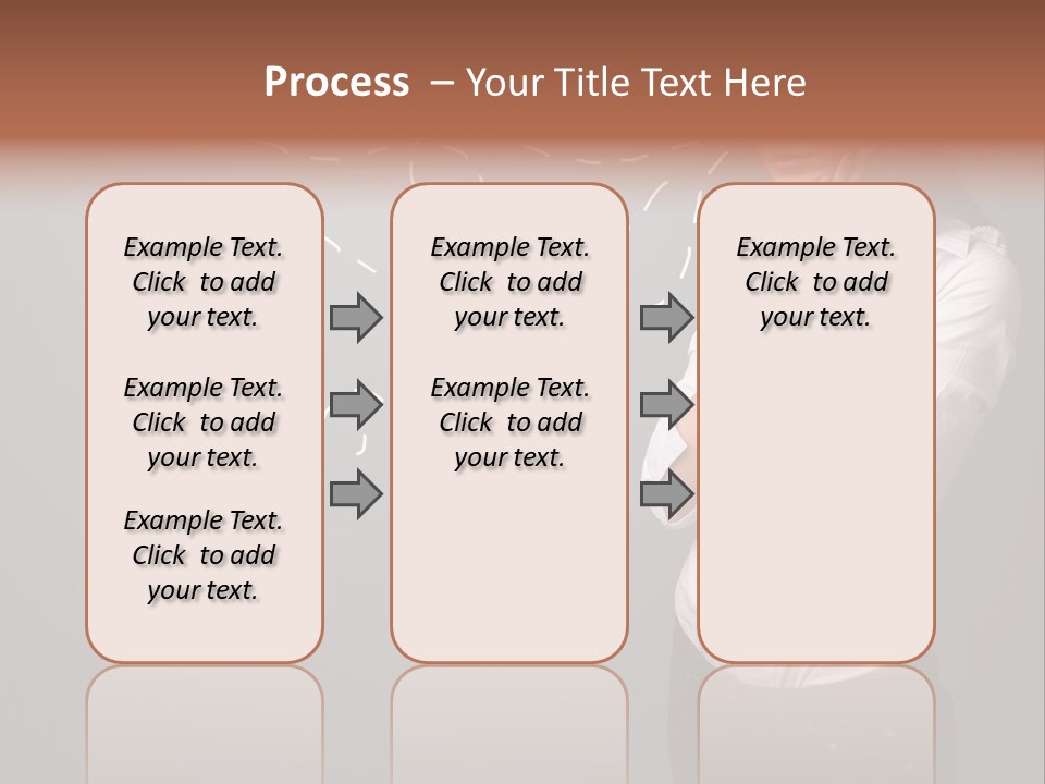 A Woman Standing In Front Of A Gray Wall With Arrows Drawn On It PowerPoint Template