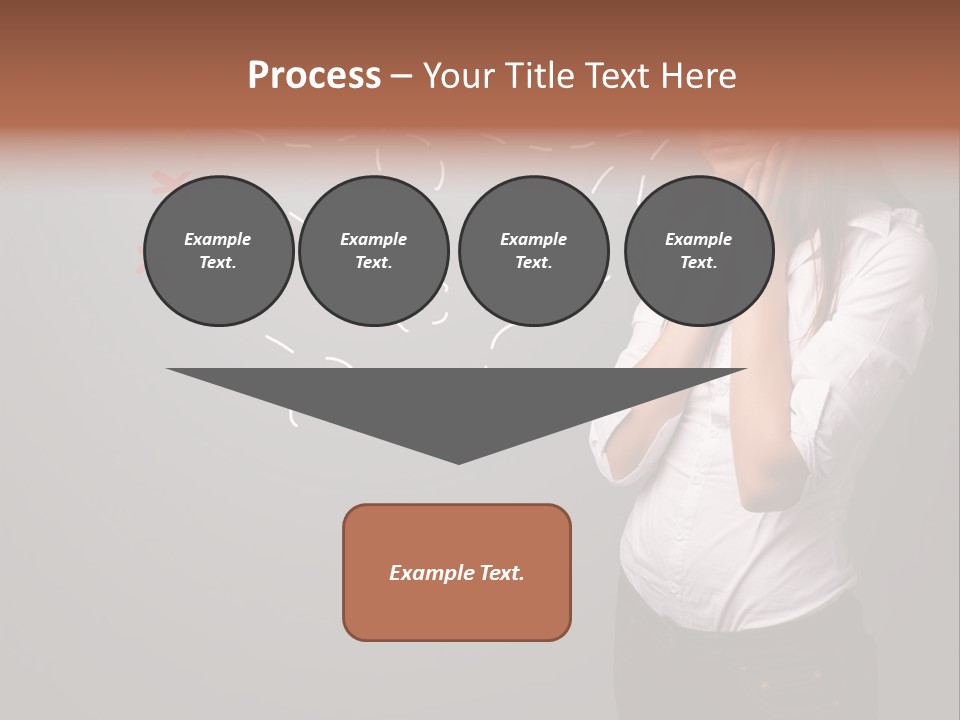 A Woman Standing In Front Of A Gray Wall With Arrows Drawn On It PowerPoint Template