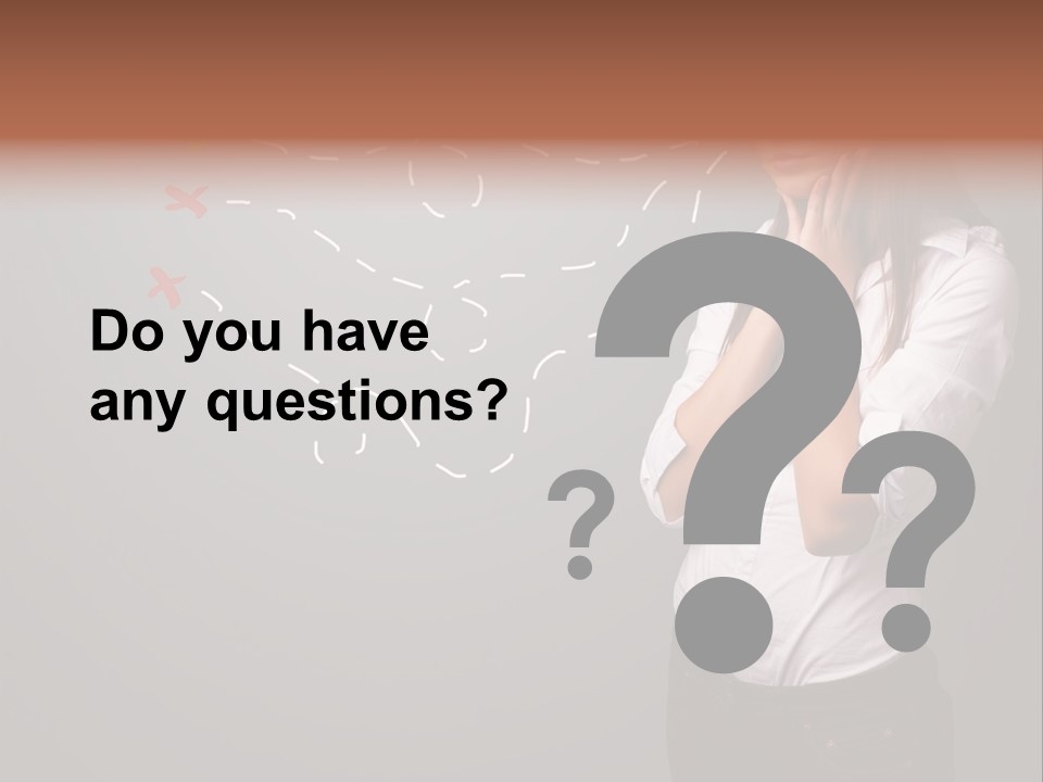 A Woman Standing In Front Of A Gray Wall With Arrows Drawn On It PowerPoint Template