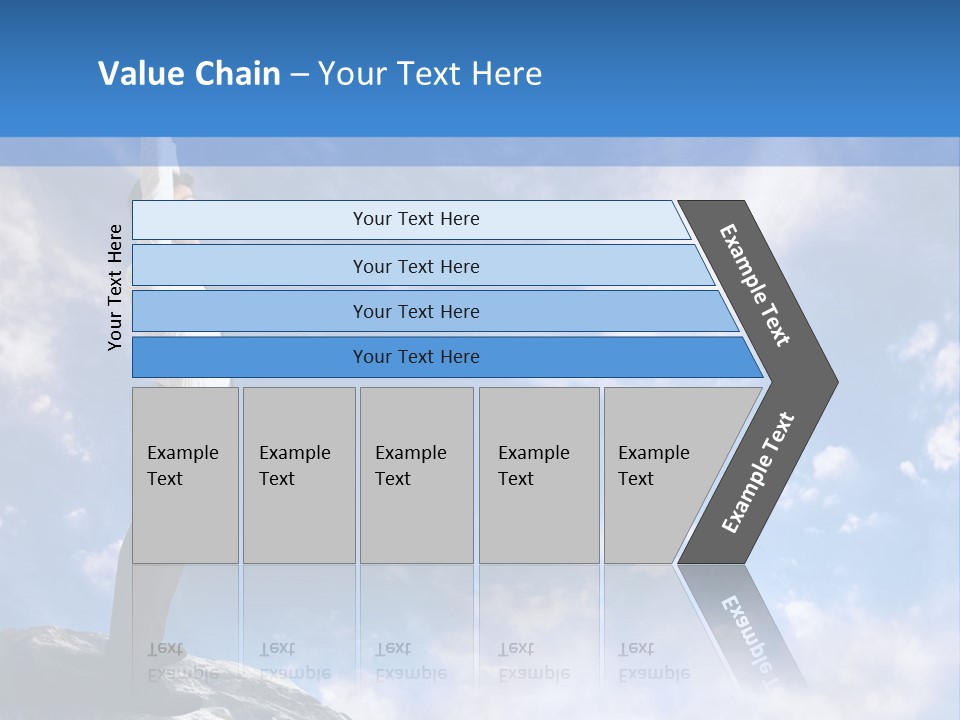A Man Standing On Top Of A Rock With His Arms In The Air PowerPoint Template