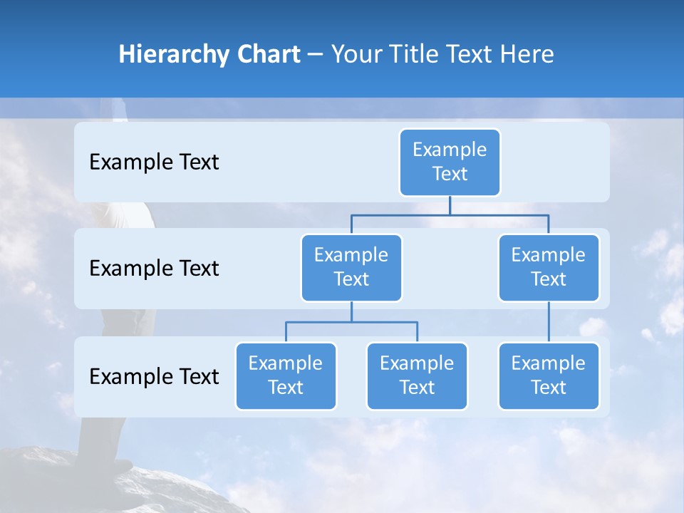 A Man Standing On Top Of A Rock With His Arms In The Air PowerPoint Template