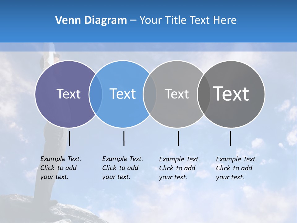A Man Standing On Top Of A Rock With His Arms In The Air PowerPoint Template
