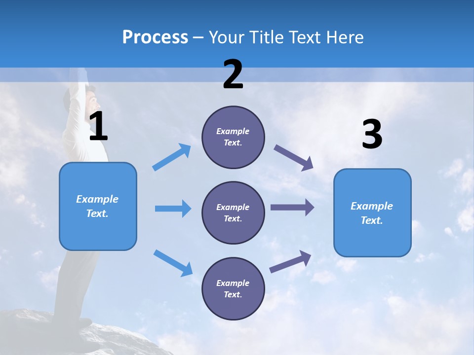 A Man Standing On Top Of A Rock With His Arms In The Air PowerPoint Template