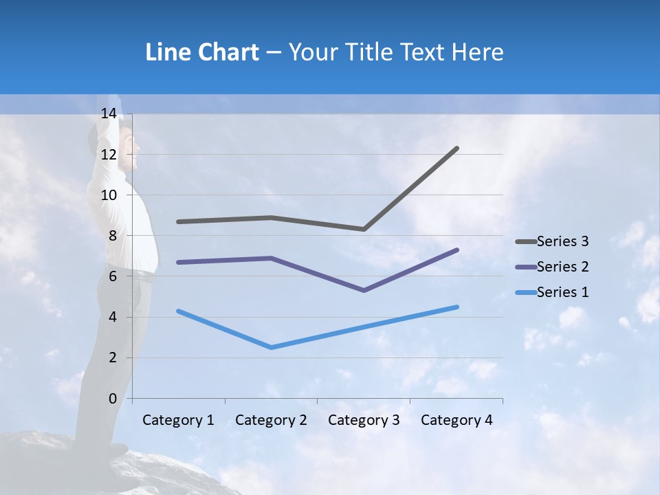 A Man Standing On Top Of A Rock With His Arms In The Air PowerPoint Template