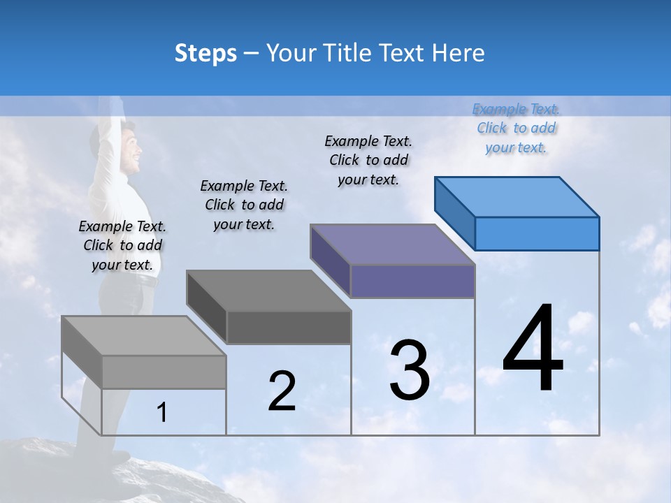A Man Standing On Top Of A Rock With His Arms In The Air PowerPoint Template