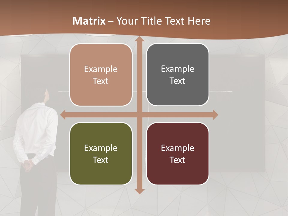 A Man Standing In Front Of A Blackboard With Arrows Drawn On It PowerPoint Template