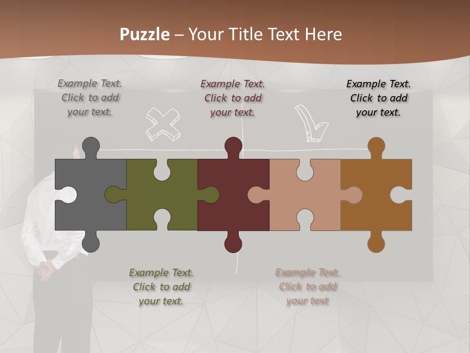 A Man Standing In Front Of A Blackboard With Arrows Drawn On It PowerPoint Template
