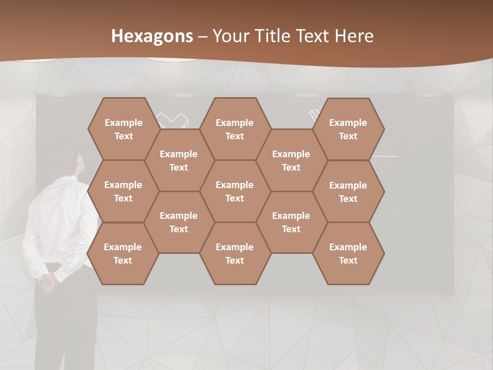 A Man Standing In Front Of A Blackboard With Arrows Drawn On It PowerPoint Template