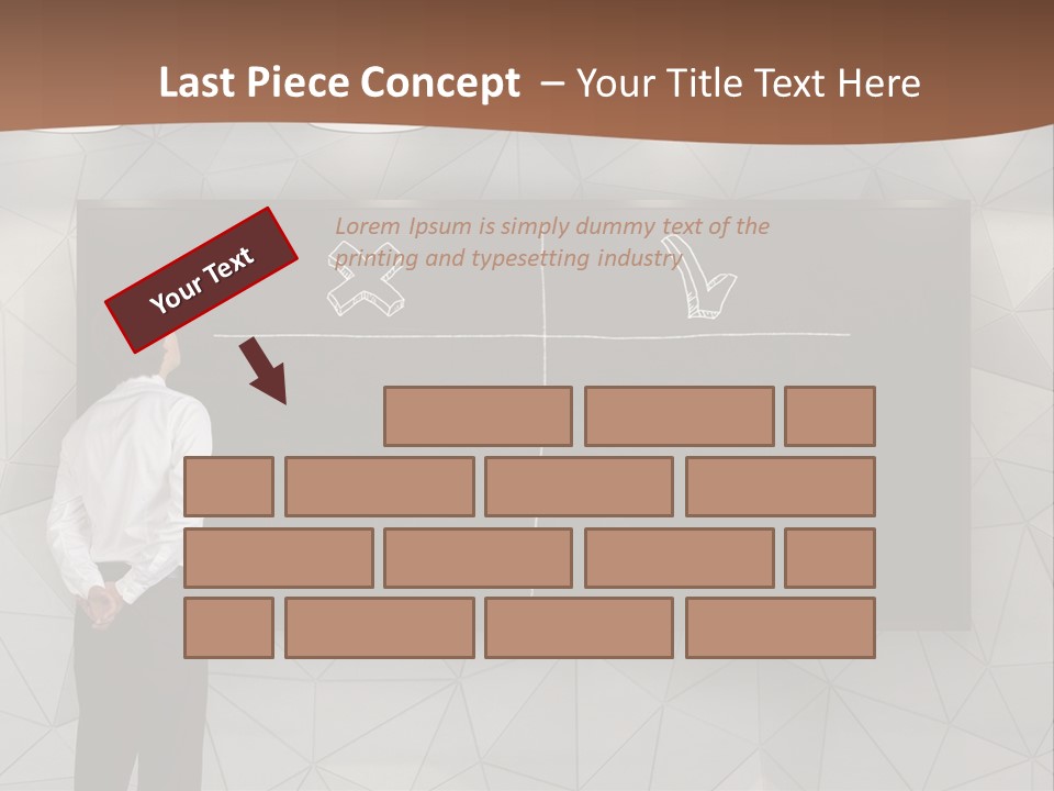 A Man Standing In Front Of A Blackboard With Arrows Drawn On It PowerPoint Template
