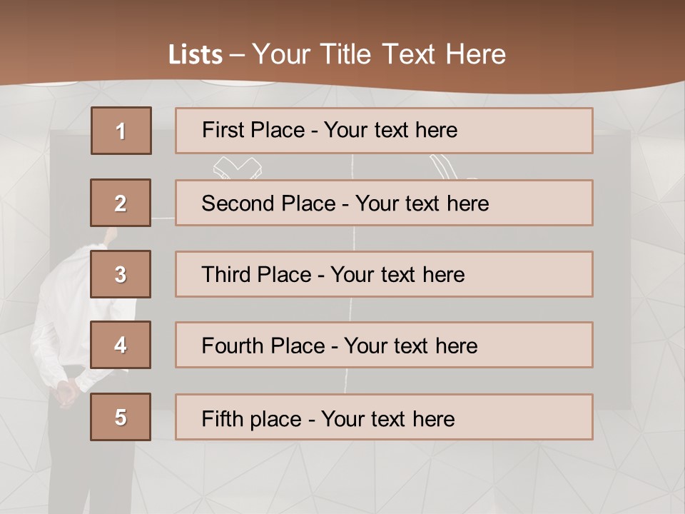 A Man Standing In Front Of A Blackboard With Arrows Drawn On It PowerPoint Template