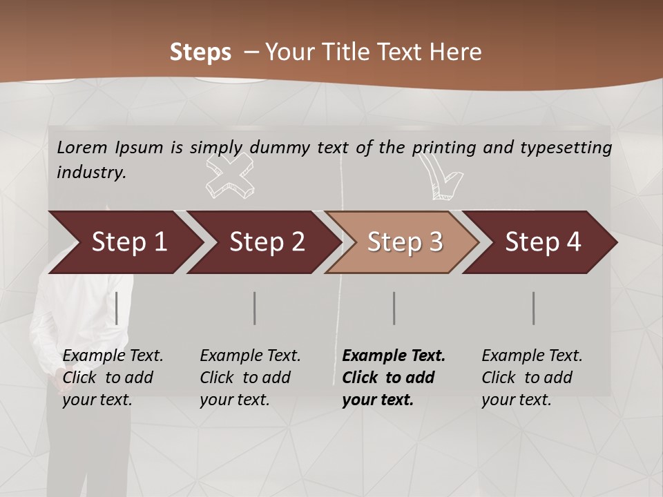 A Man Standing In Front Of A Blackboard With Arrows Drawn On It PowerPoint Template