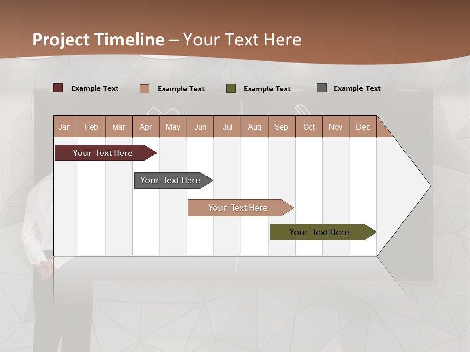 A Man Standing In Front Of A Blackboard With Arrows Drawn On It PowerPoint Template