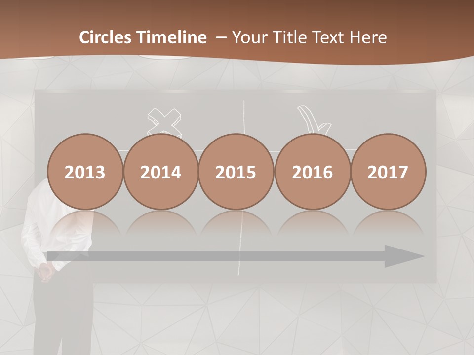 A Man Standing In Front Of A Blackboard With Arrows Drawn On It PowerPoint Template