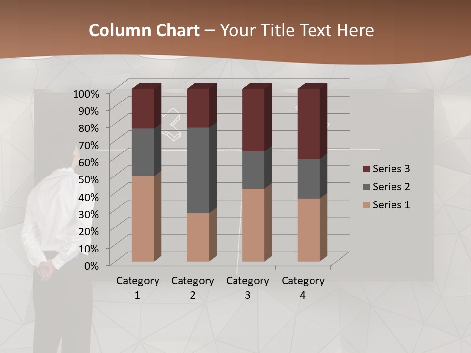 A Man Standing In Front Of A Blackboard With Arrows Drawn On It PowerPoint Template