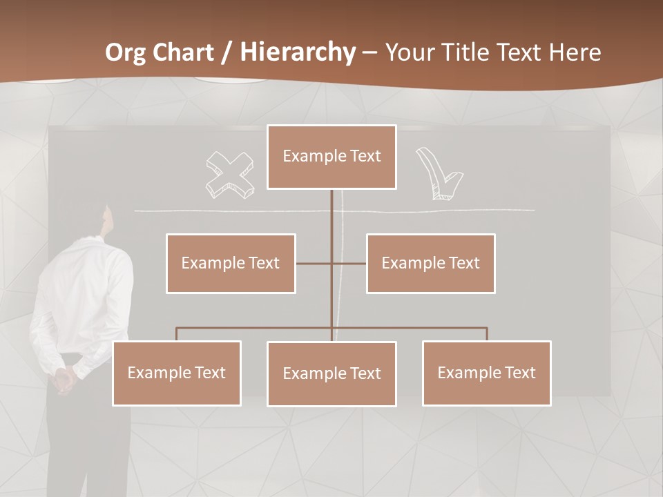 A Man Standing In Front Of A Blackboard With Arrows Drawn On It PowerPoint Template