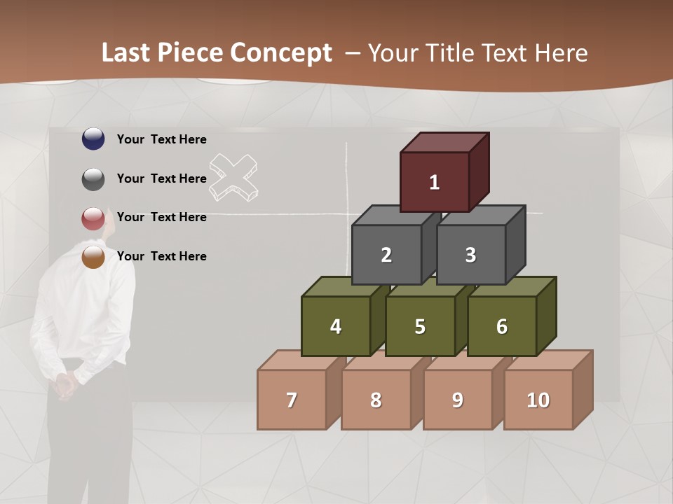 A Man Standing In Front Of A Blackboard With Arrows Drawn On It PowerPoint Template